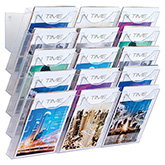 Ensemble de porte-brochures mural, transparent