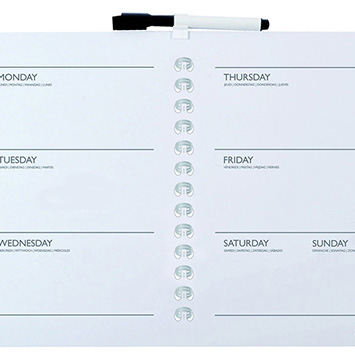 Tableau planning hebdomadaire marqueur 28x40 cm