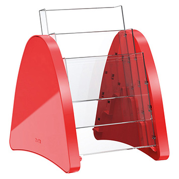 Porte-brochure Parabole A5 - 3 compartiments rouge