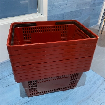 Paniers de courses 22 litres rouge (lot de 10)